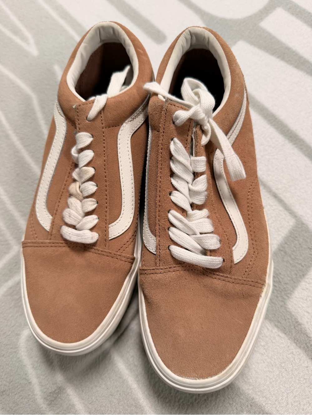 Vans Old Skool Suede Sneakers Tan with White Stripe